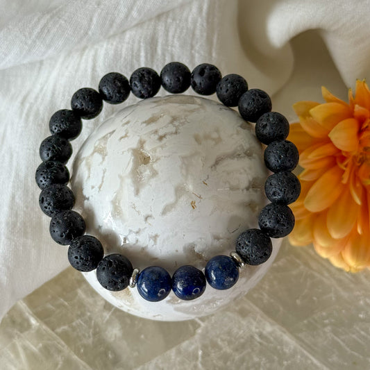 Lapis Lazuli Essential Oil Diffuser Bracelet-Happily Zen