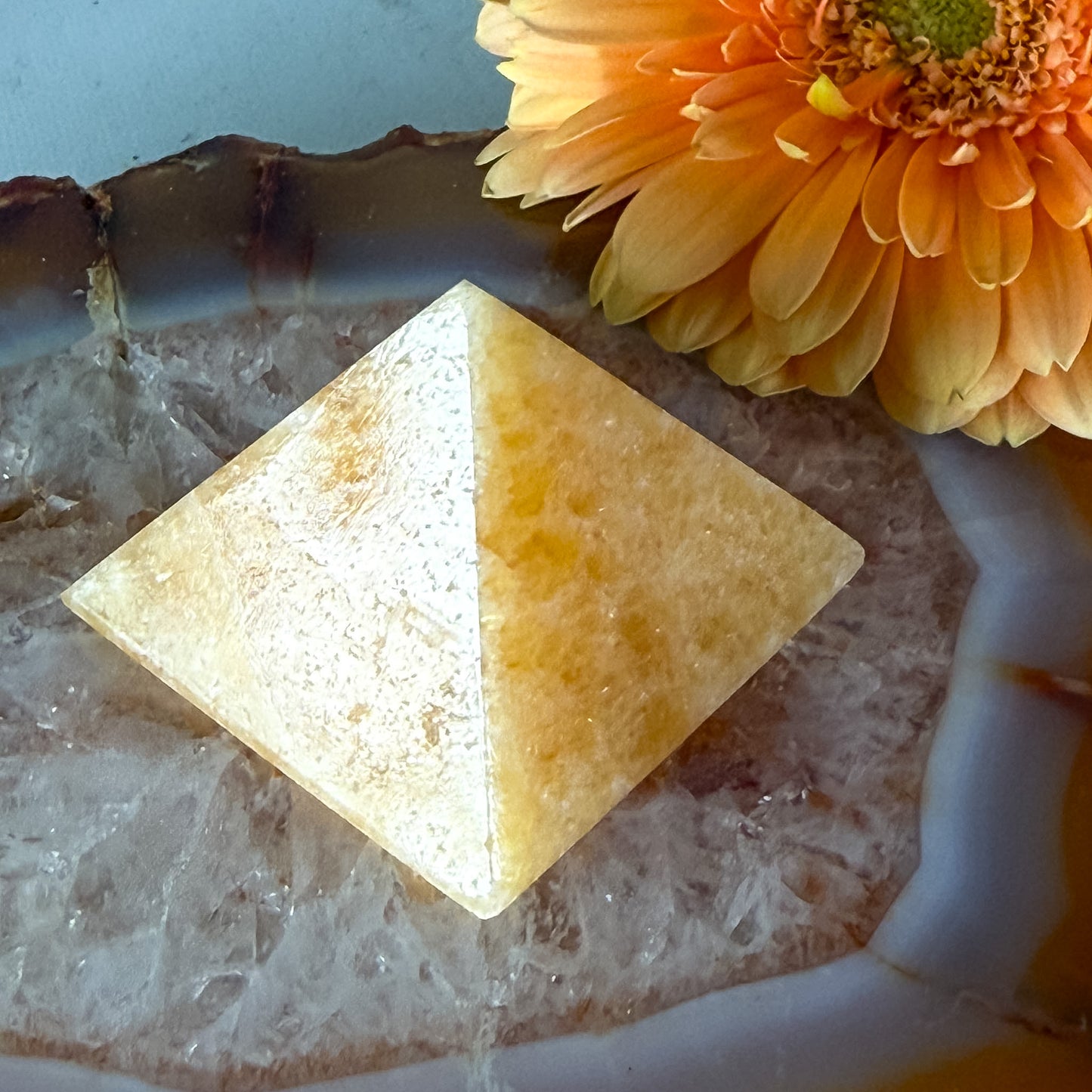 Orange Calcite Pyramid #1374