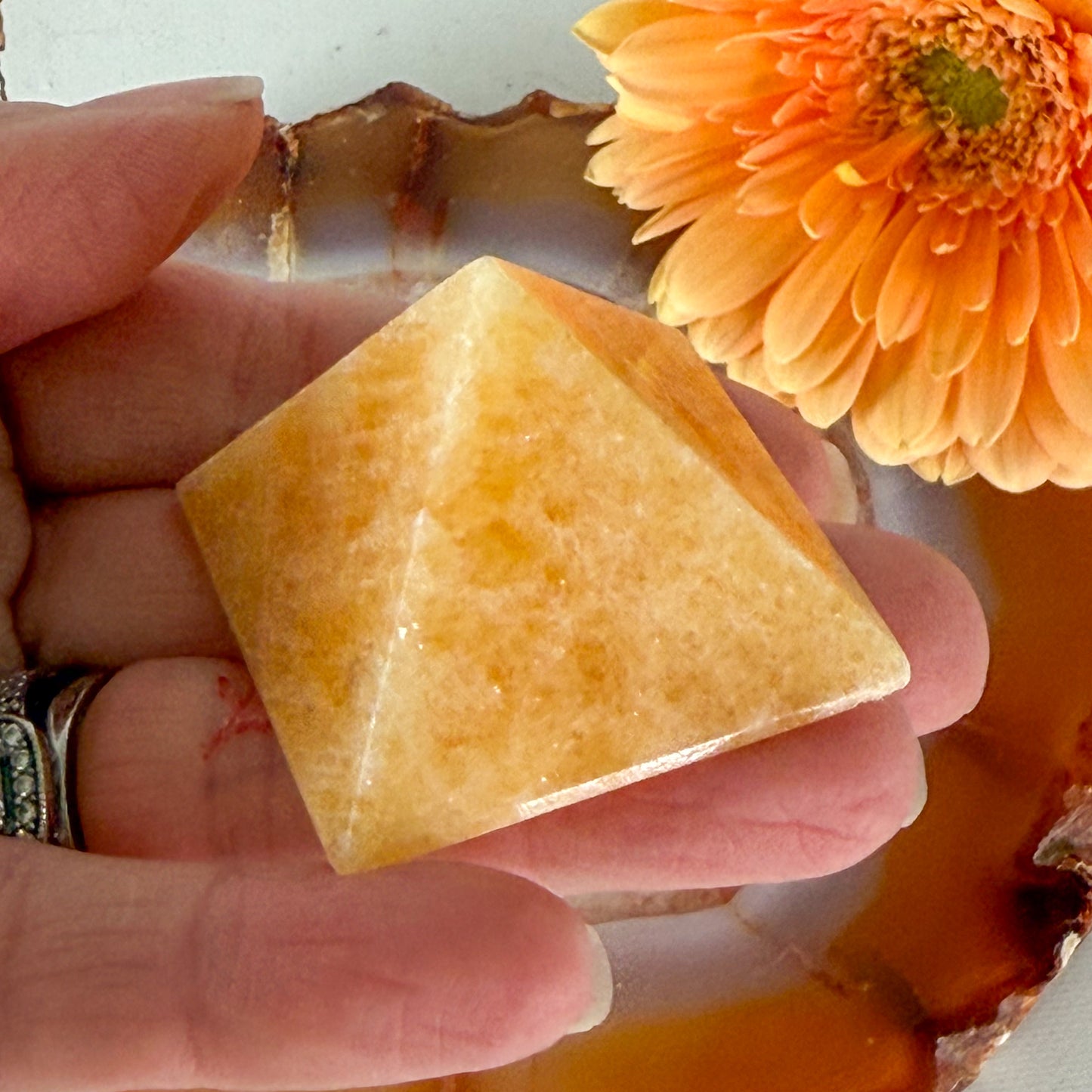 Orange Calcite Pyramid #1374