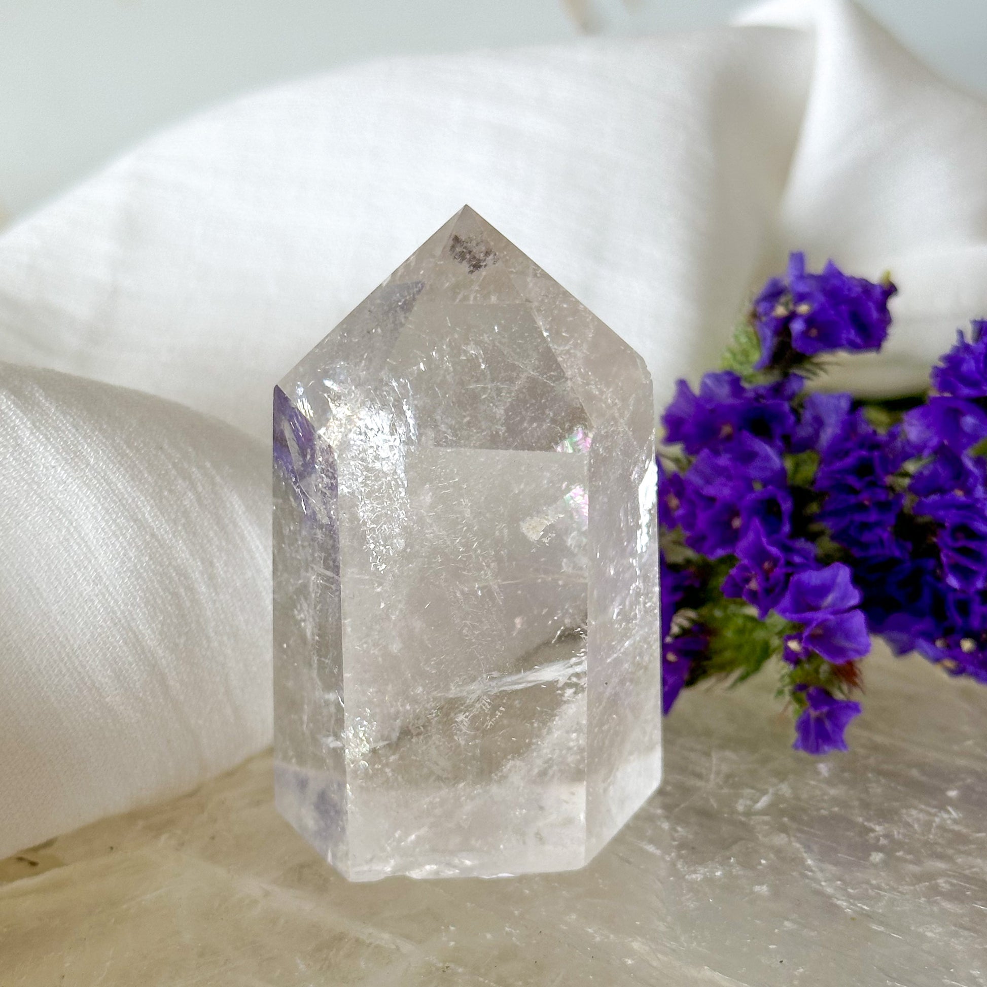 Clear Quartz Tower #1015-Happily Zen