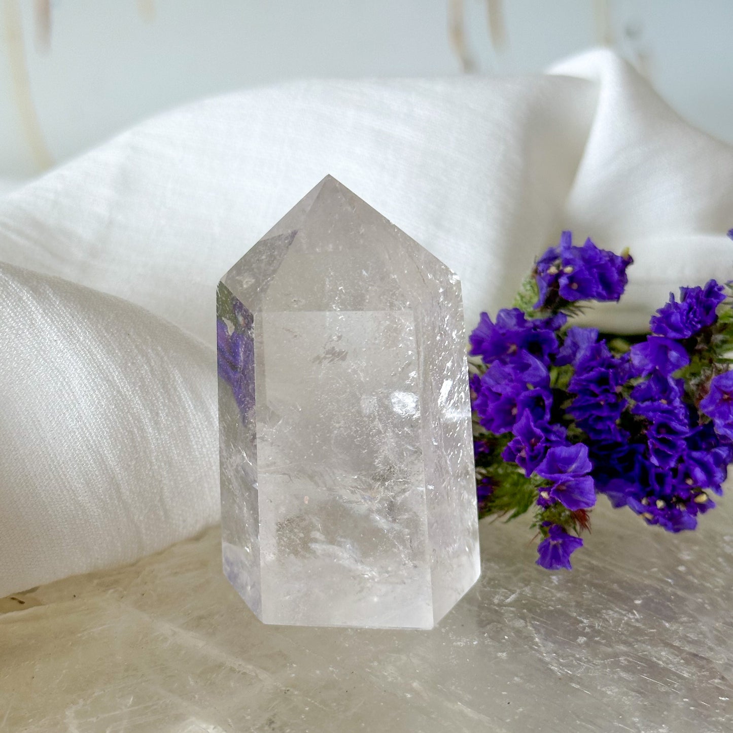 Clear Quartz Tower #1015-Happily Zen