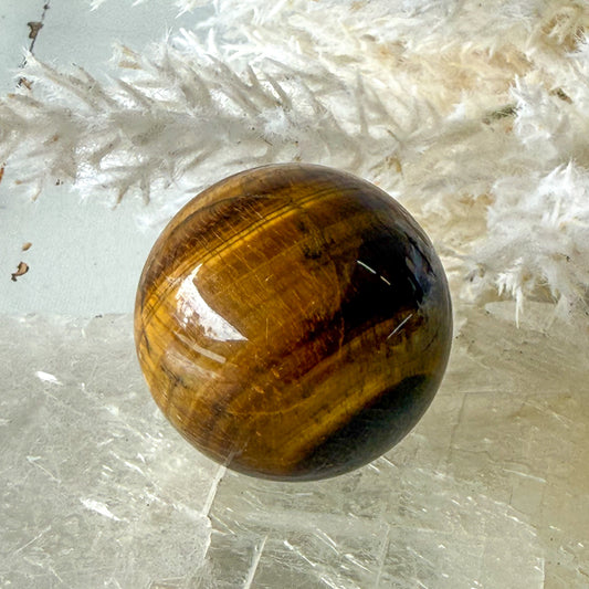 Tigers Eye Sphere #1234-Happily Zen
