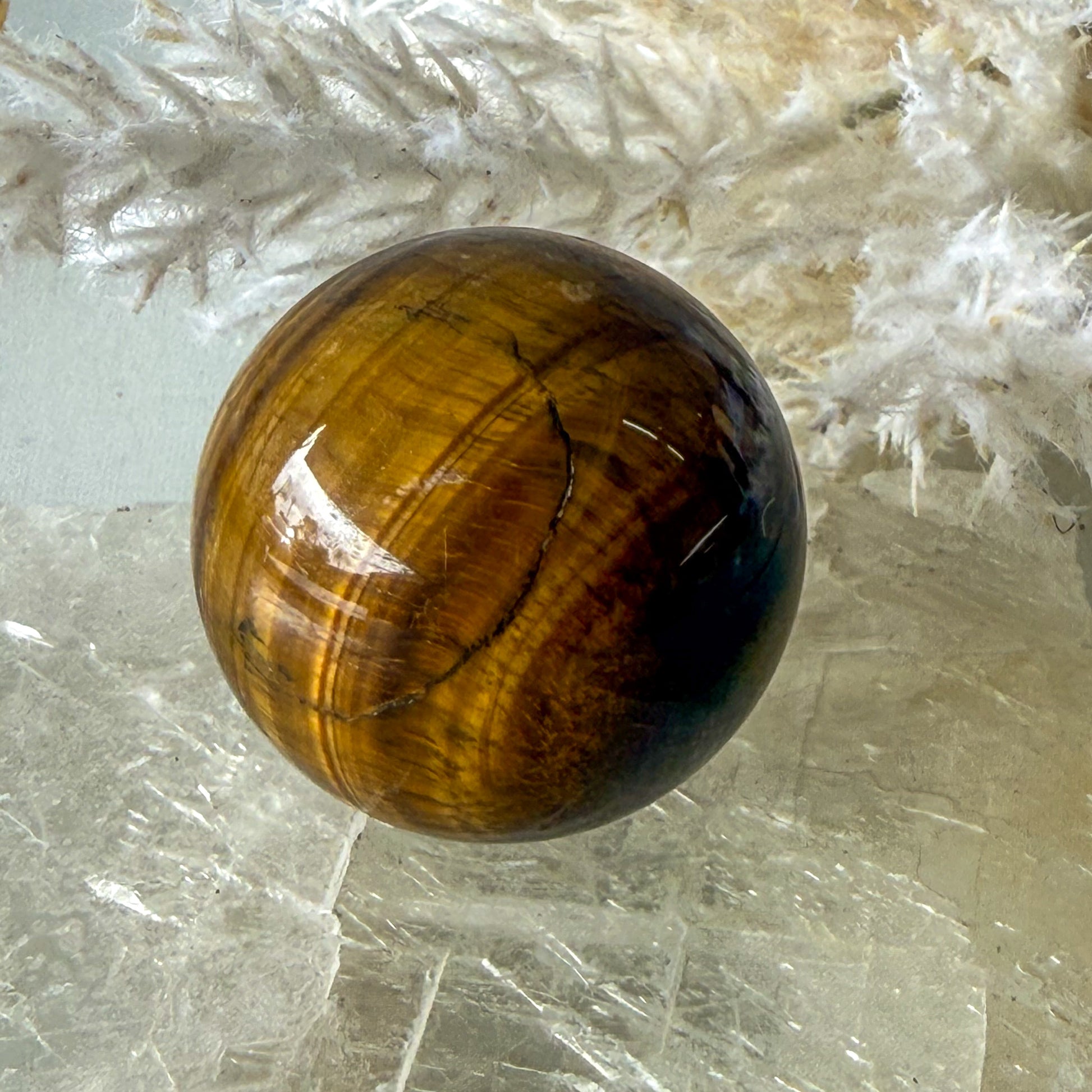 Tigers Eye Sphere #1234-Happily Zen
