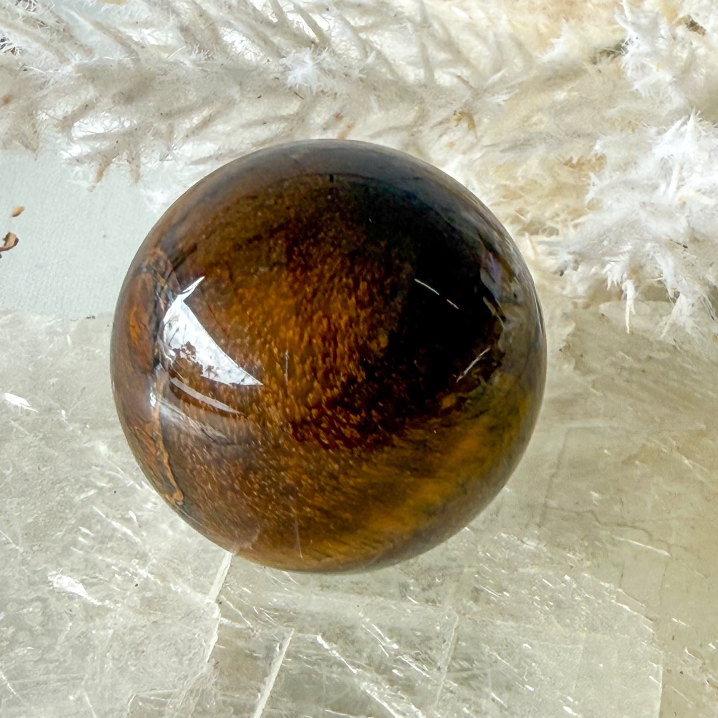 Tigers Eye Sphere #1236-Happily Zen