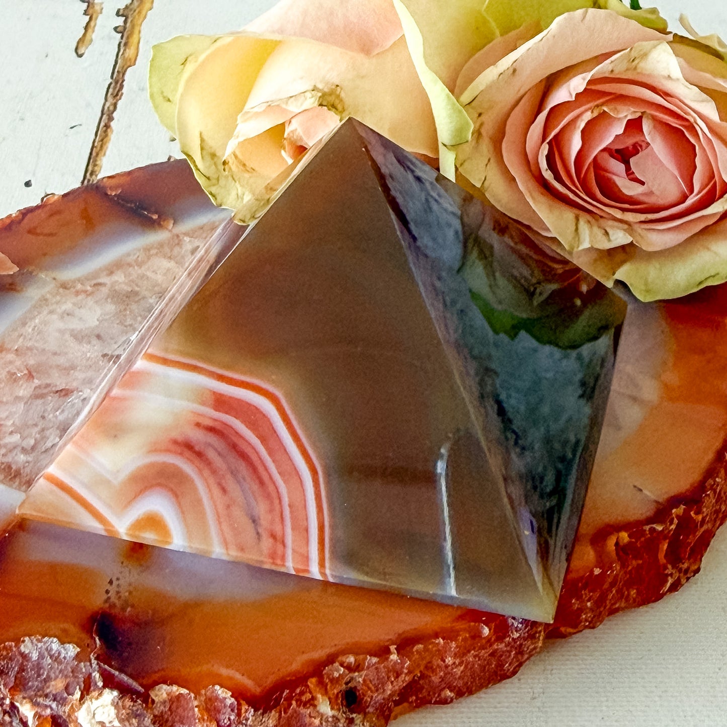 Red Agate Pyramid #1381