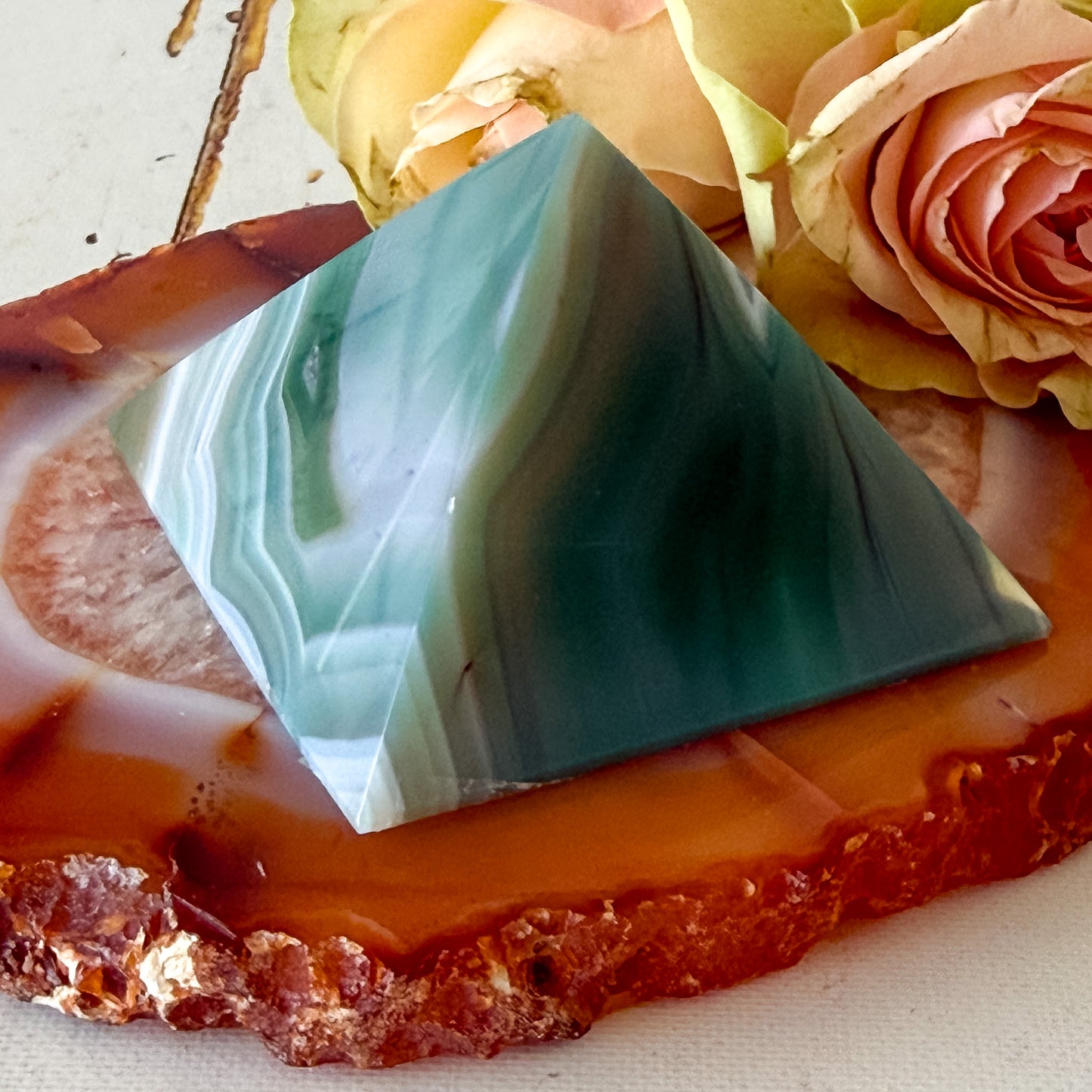Green Agate Pyramid #1379