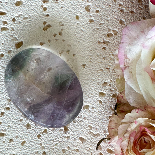 Fluorite Worry Stone #957-Happily Zen