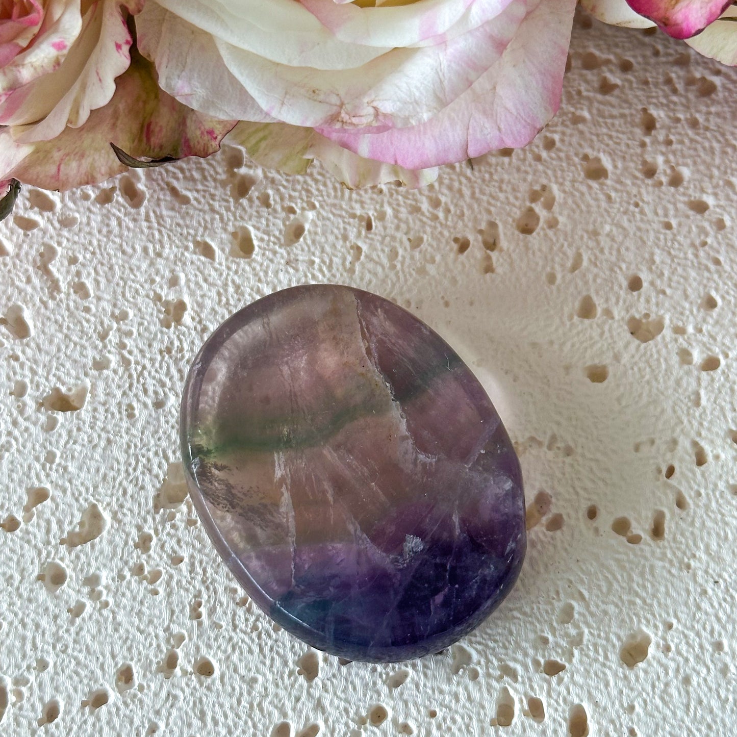 Fluorite Worry Stone #955-Happily Zen