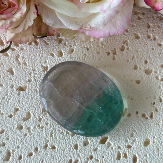 Fluorite Worry Stone #958-Happily Zen