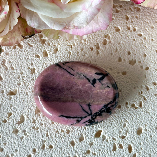 Rhodonite Worry Stone #970-Happily Zen