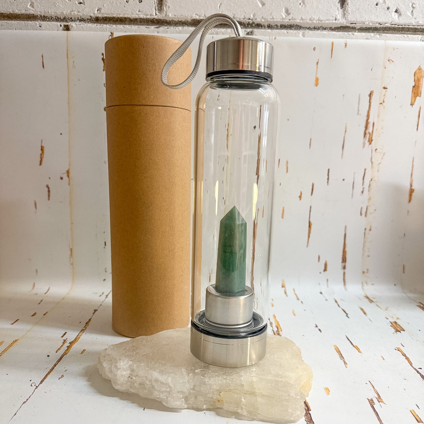 Aventurine Water Bottle #1313-Happily Zen