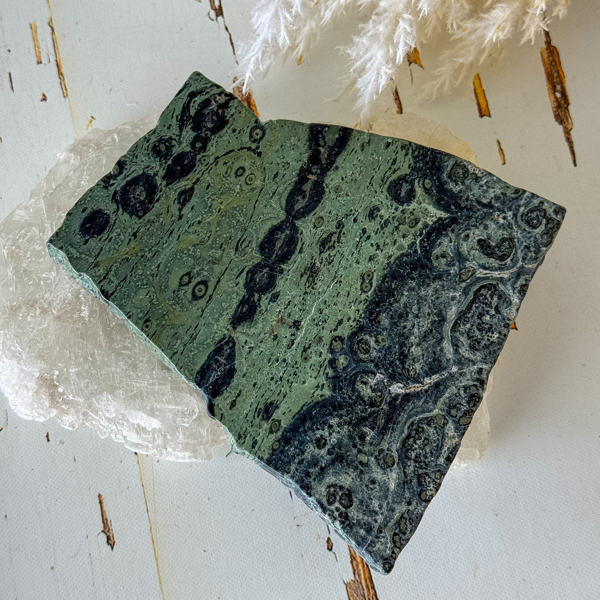 Kambaba Jasper Slice #1454-Happily Zen