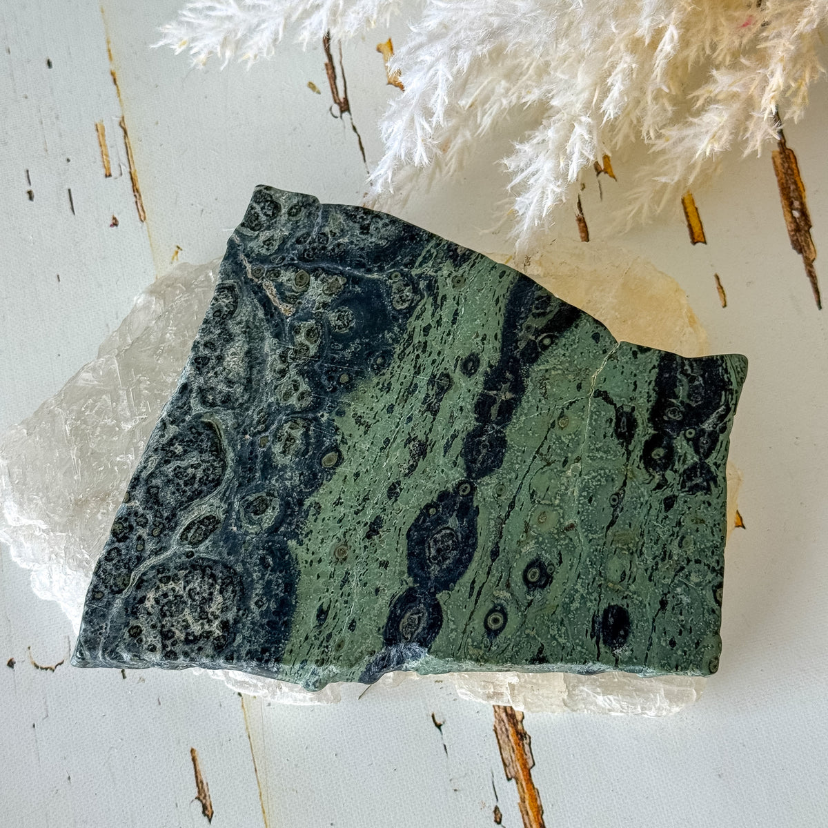 Kambaba Jasper Slice #1454-Happily Zen