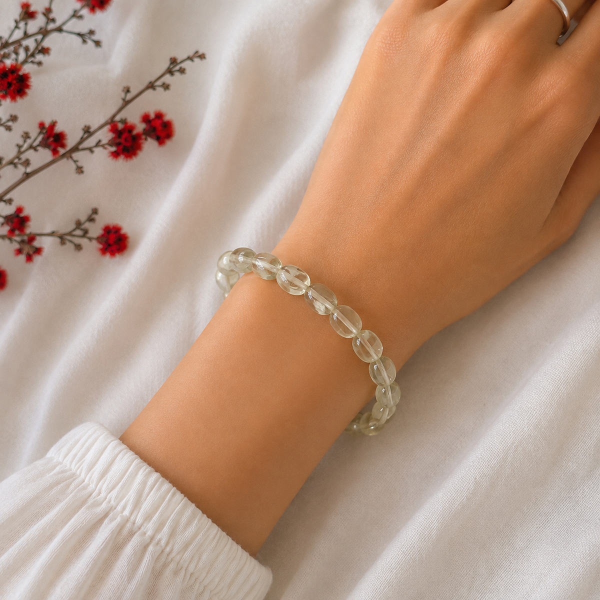 Lemon Quartz Pebble Bracelet #1332-Happily Zen