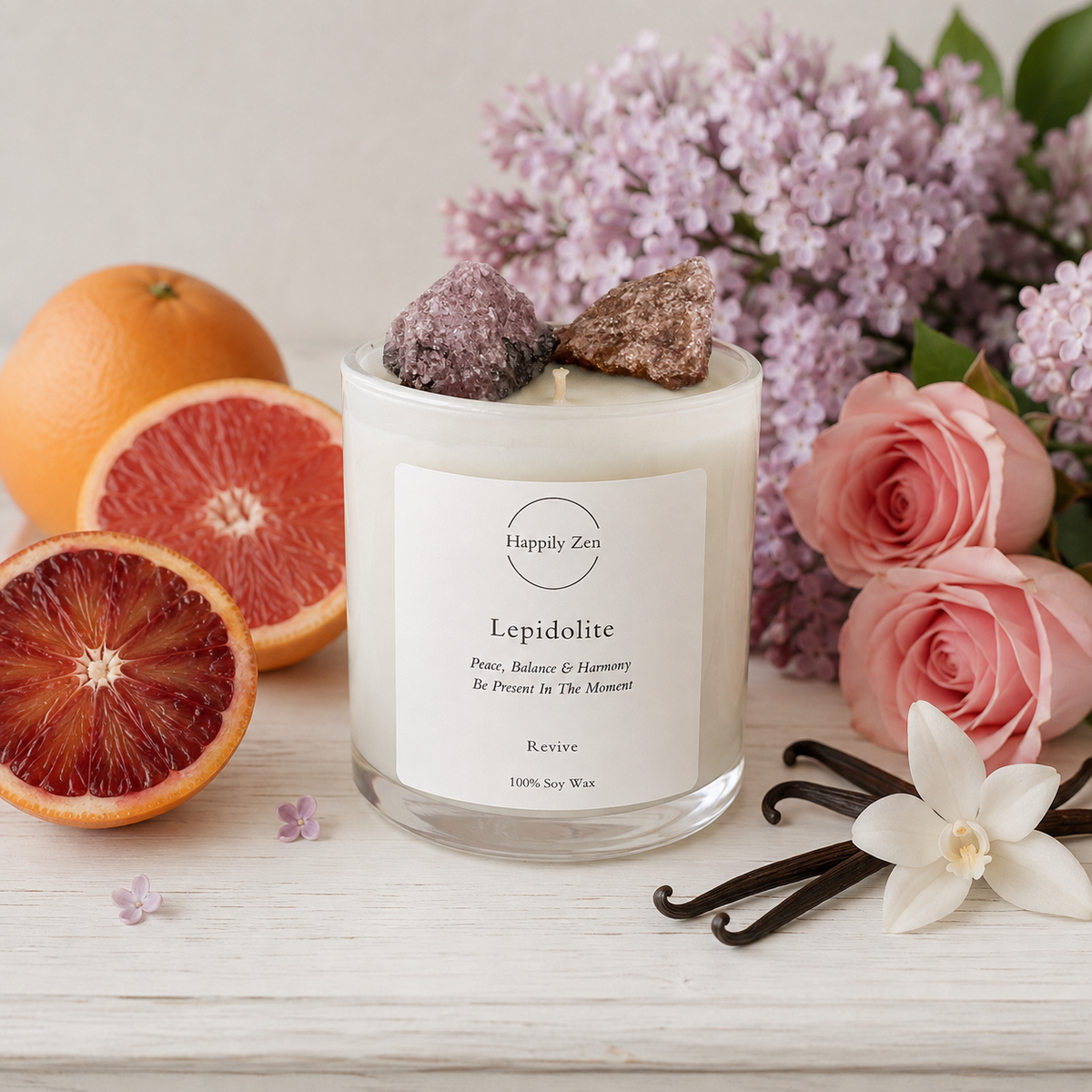 Lepidolite - Revive Candle-Happily Zen