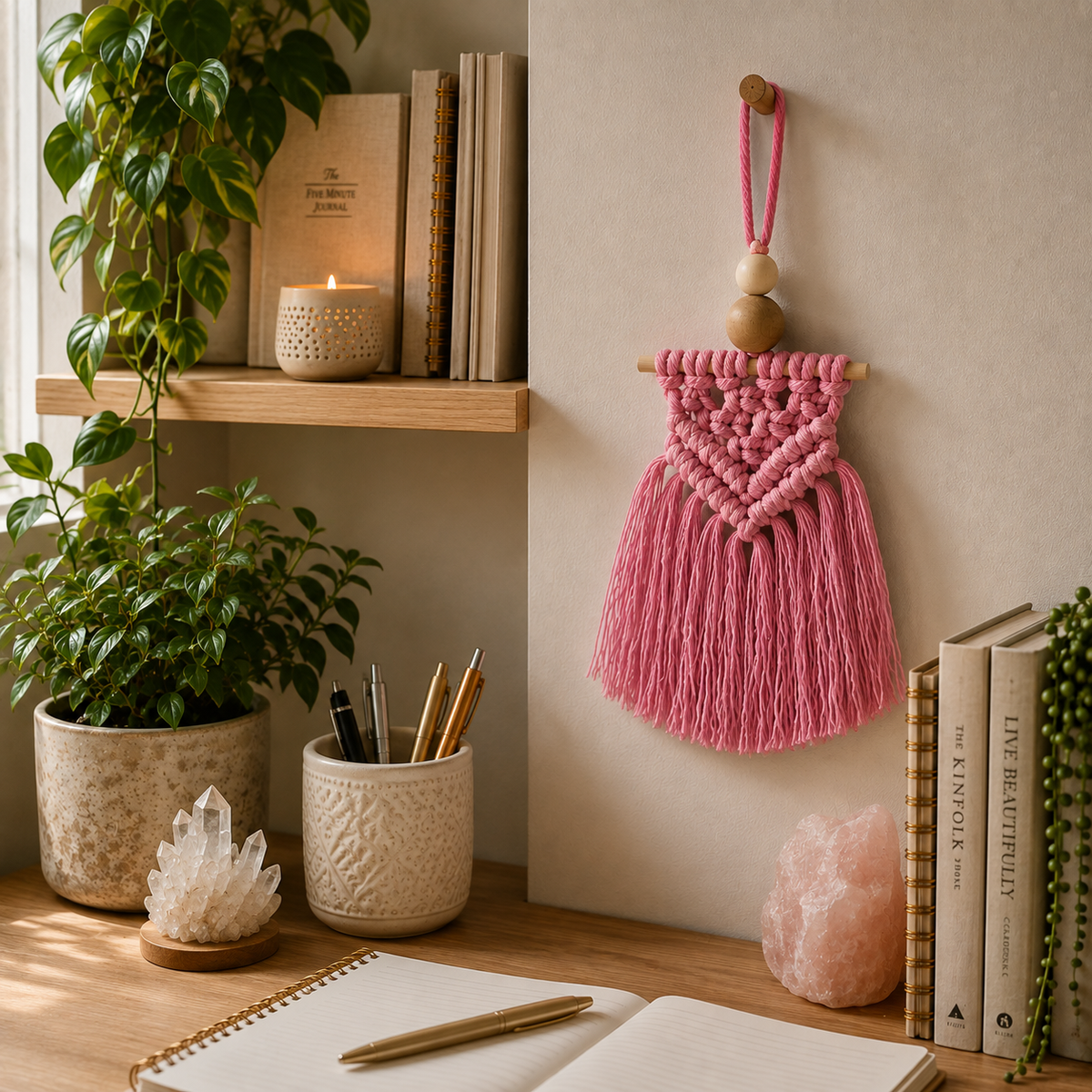 Macramé Essential Oil Diffuser #679-Happily Zen
