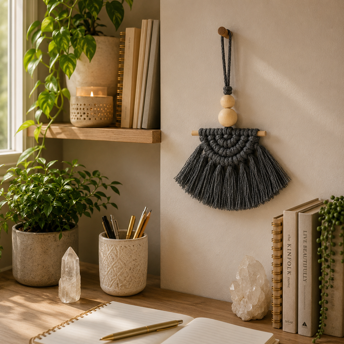 Macramé Essential Oil Diffuser #682-Happily Zen