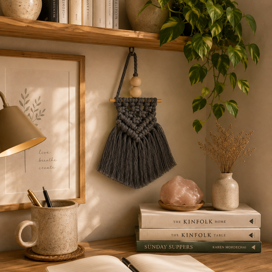 Macramé Essential Oil Diffuser #684-Happily Zen