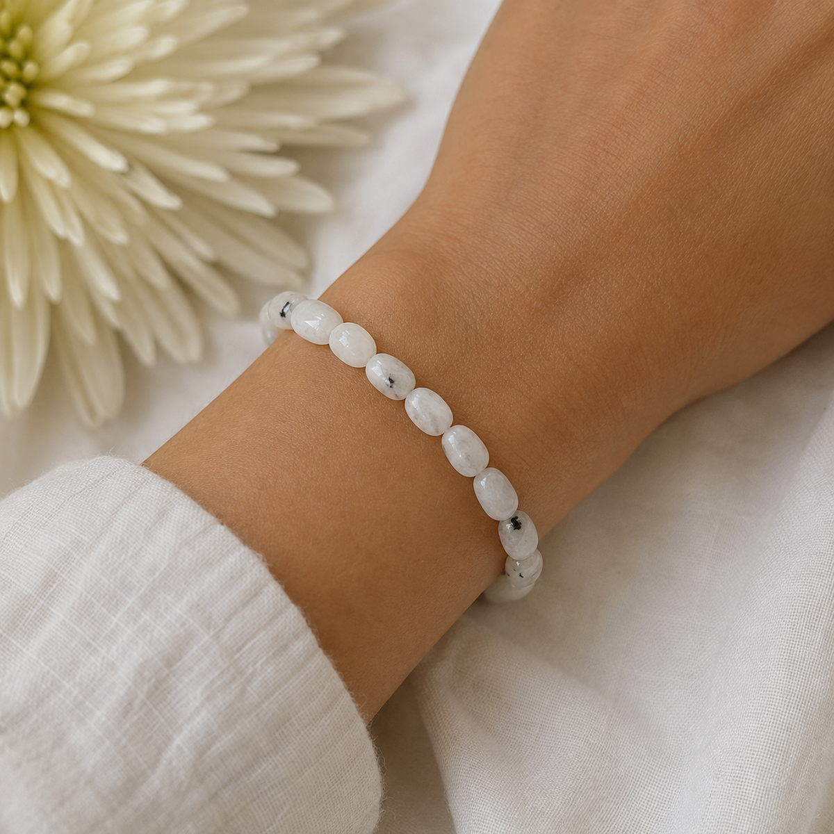 Moonstone Pebble Bracelet-Happily Zen