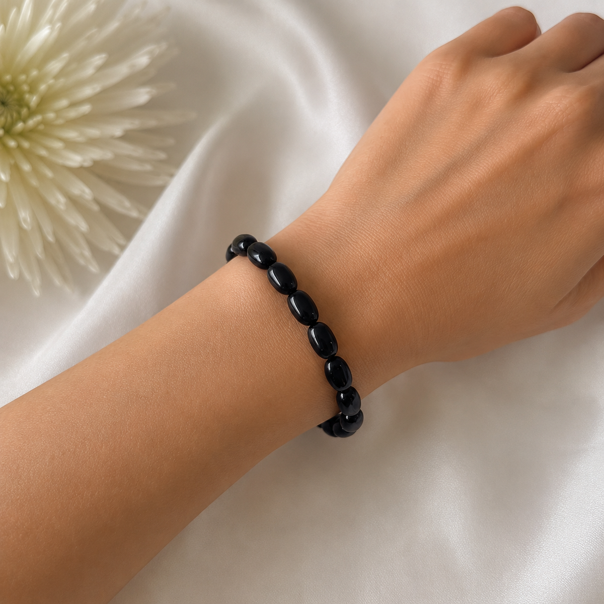 Obsidian Pebble Bracelet-Happily Zen