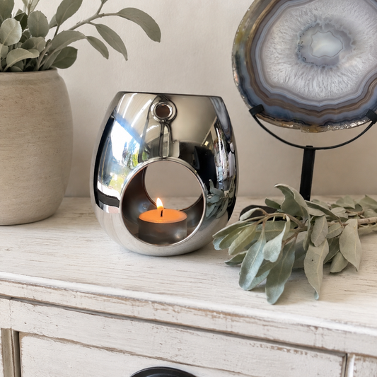 Oil / Melt Burner - Silver-Happily Zen