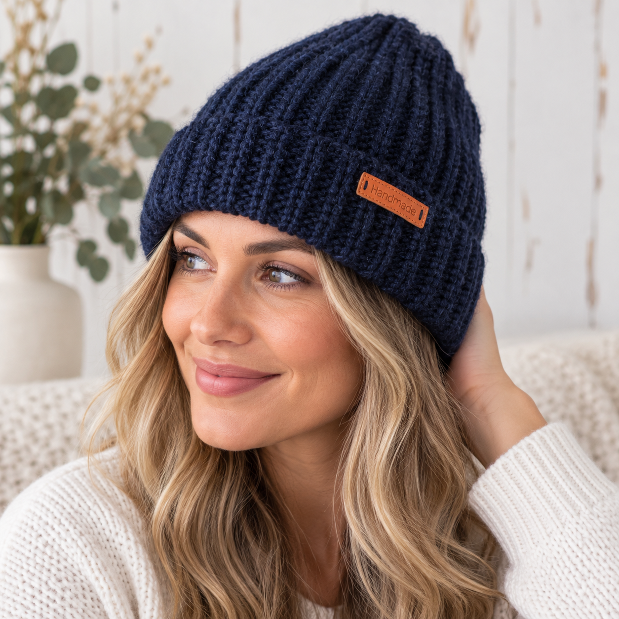 Pure Wool Beanie #1490-Happily Zen