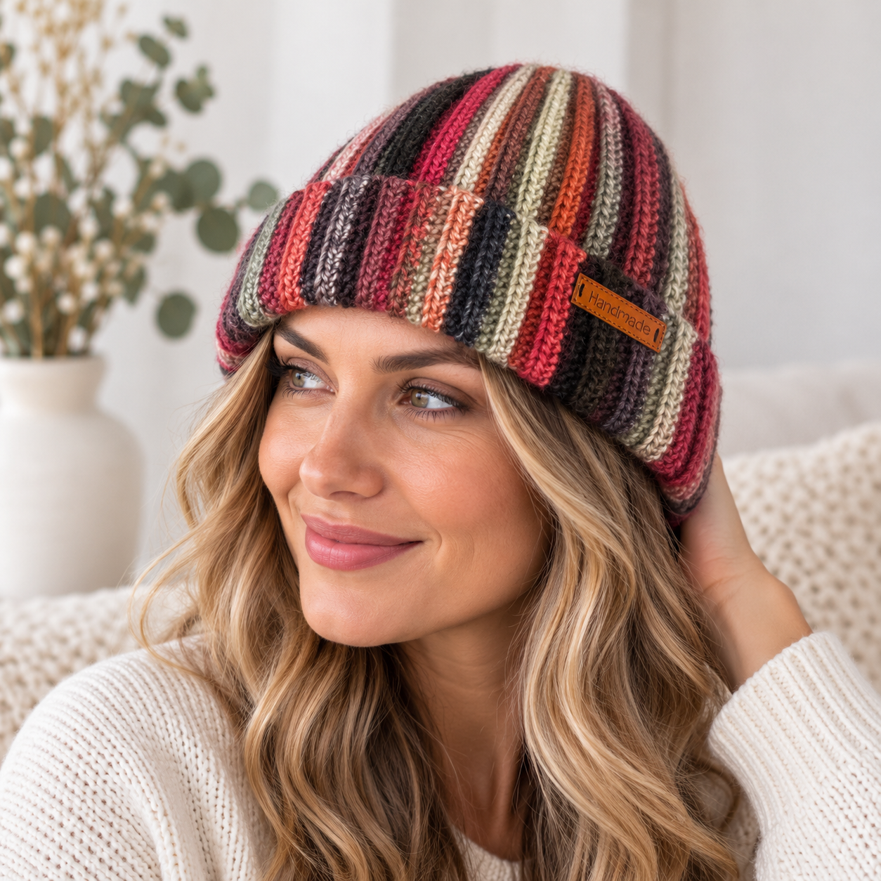 Pure Wool Beanie #1491-Happily Zen