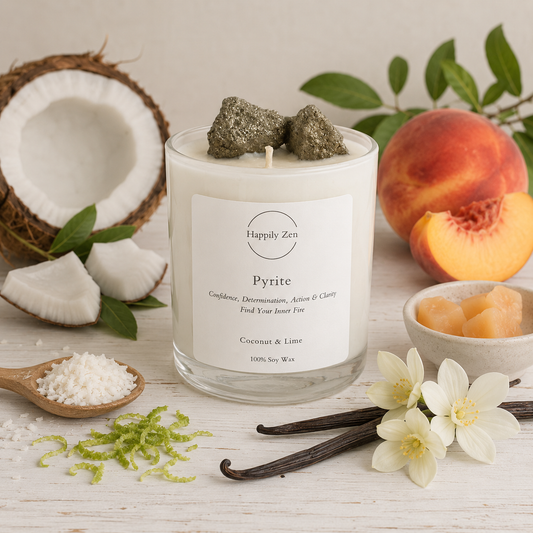Pyrite - Coconut & Lime Candle-Happily Zen