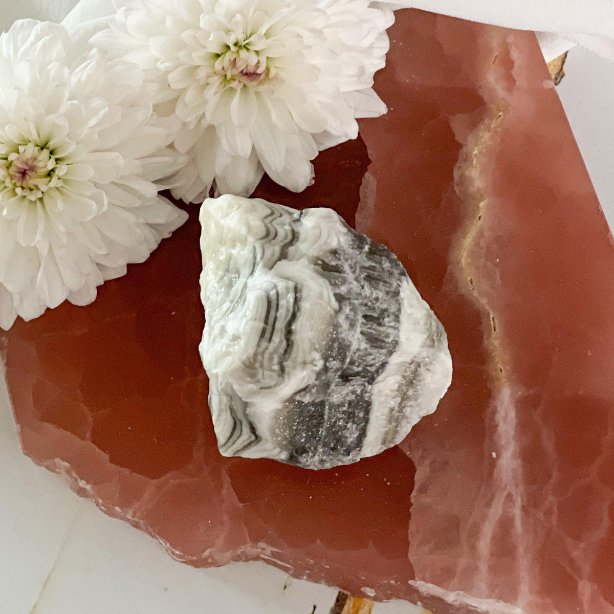 Raw Zebra Calcite #440-Happily Zen