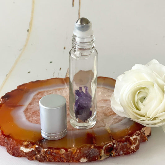 Refillable Amethyst Essential Oil Roller-Happily Zen