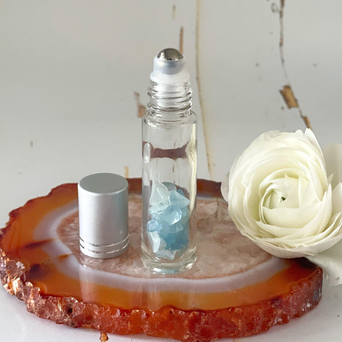 Refillable Aquamarine Essential Oil Roller-Happily Zen