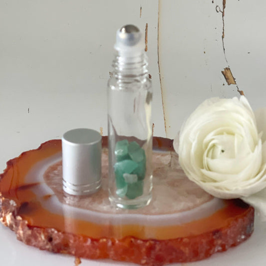 Refillable Green Aventurine Essential Oil Roller-Happily Zen