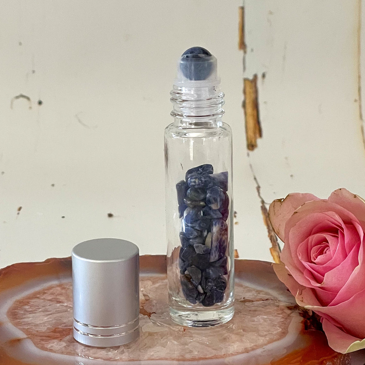 Refillable Sodalite Essential Oil Roller-Happily Zen