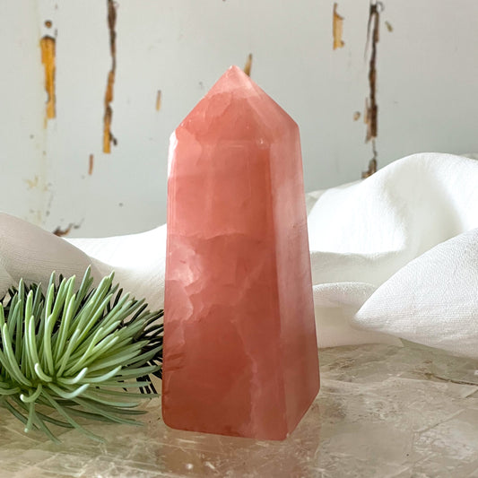 Rose Calcite Tower #335-Happily Zen