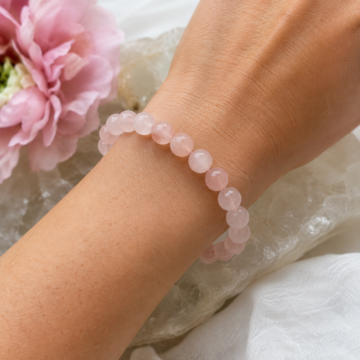 Rose Quartz Bracelet-Happily Zen