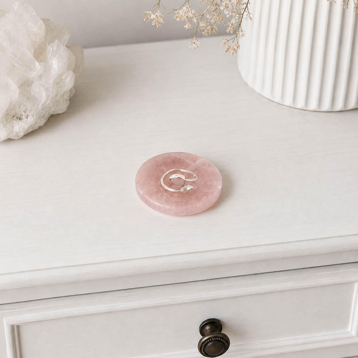 Rose Quartz mini dish #644-Happily Zen
