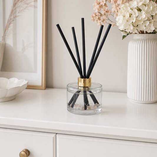Rose and Clear Quartz Reed Diffuser-Happily Zen