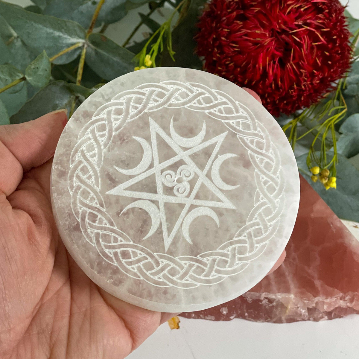Selenite Incense Holder #305-Happily Zen