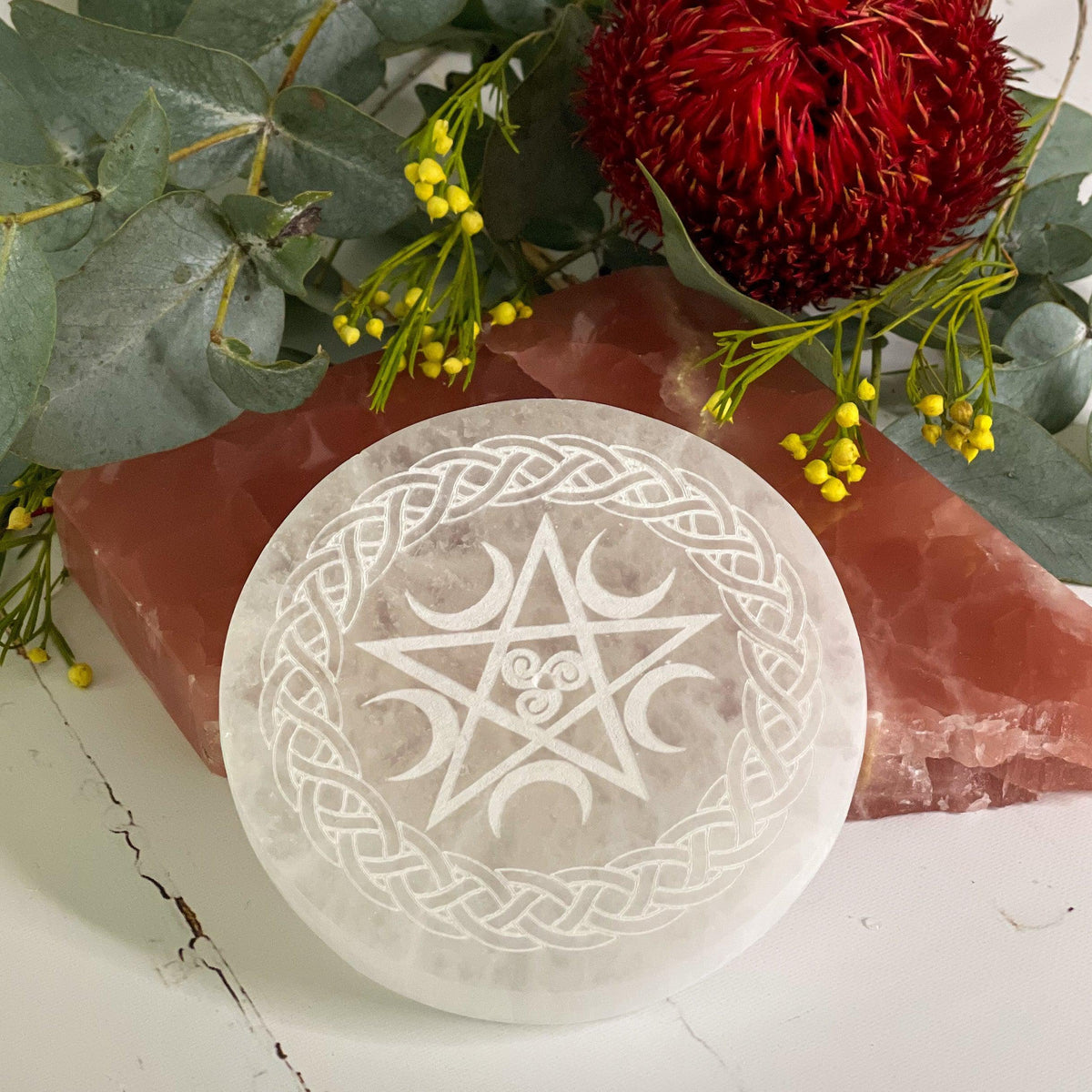Selenite Incense Holder #305-Happily Zen