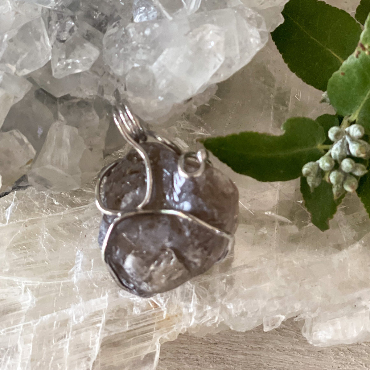 Smokey Quartz Wire Wrapped Pendant #233-Happily Zen