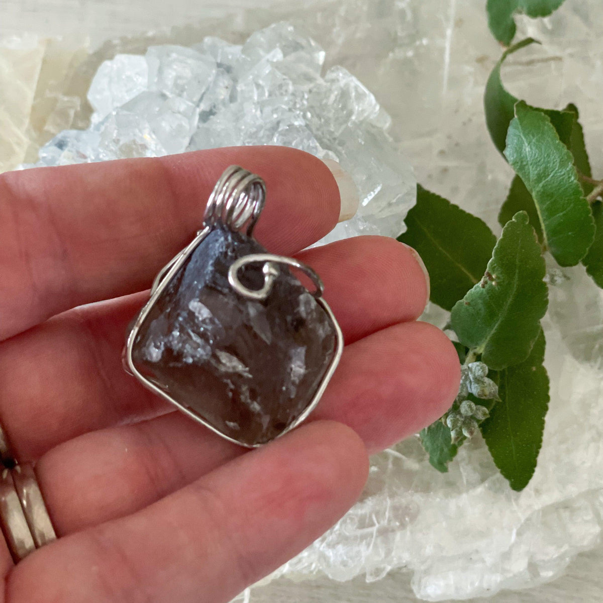 Smokey Quartz Wire Wrapped Pendant #233-Happily Zen
