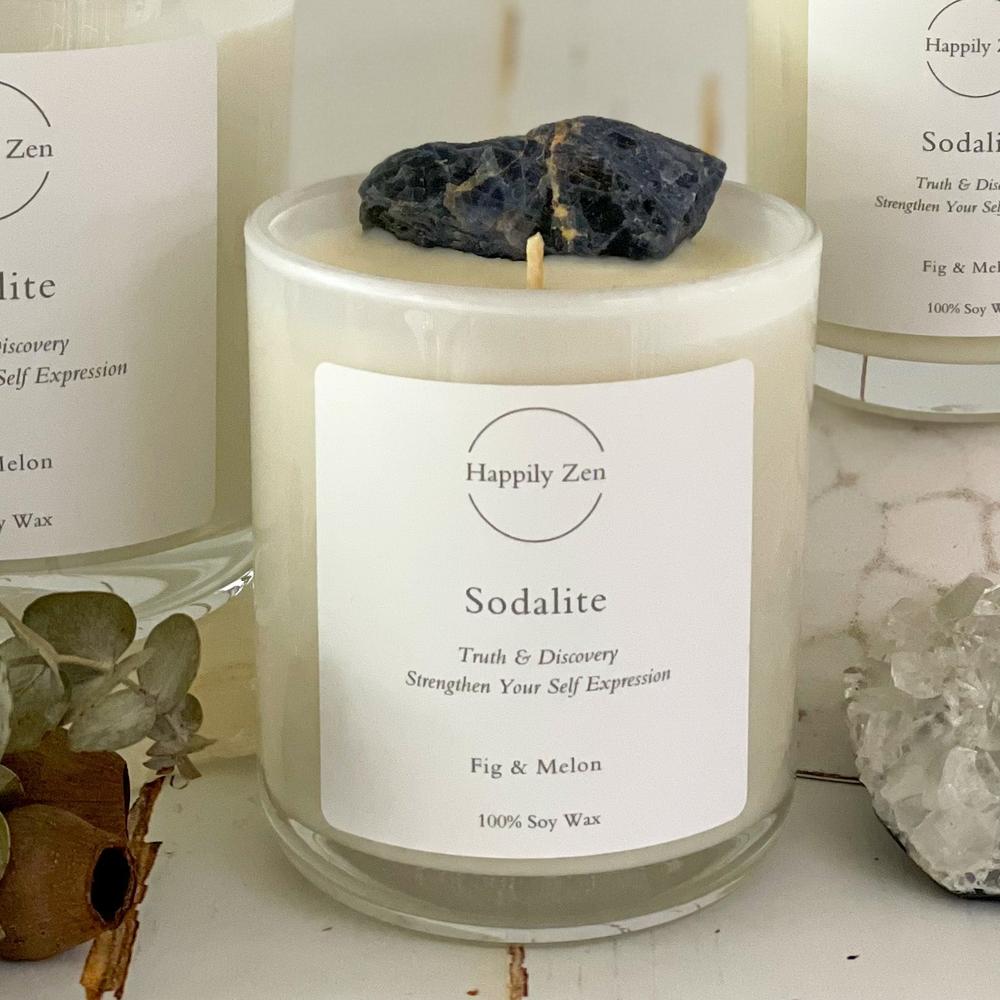 Sodalite - Fig and Melon Candle-Happily Zen