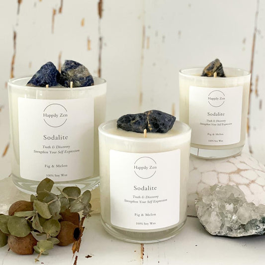 Sodalite - Fig and Melon Candle-Happily Zen