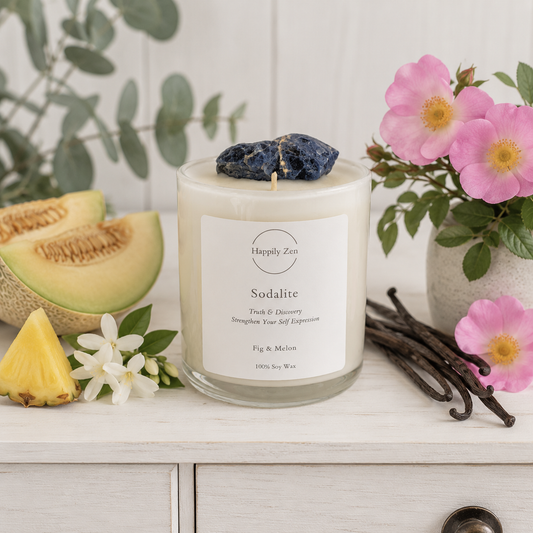 Sodalite - Fig and Melon Candle-Happily Zen