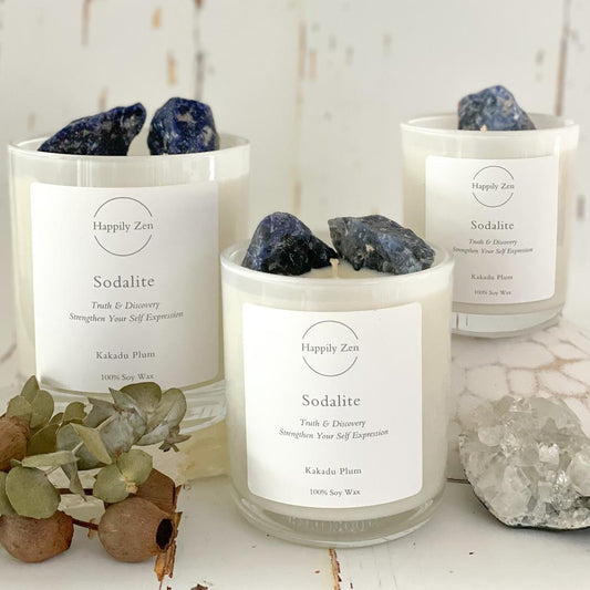 Sodalite - Kakadu Plum Candle-Happily Zen