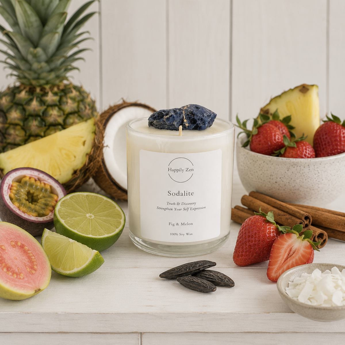 Sodalite - Kakadu Plum Candle-Happily Zen