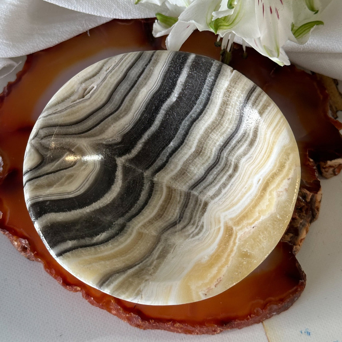 Zebra Onyx Bowl #833-Happily Zen