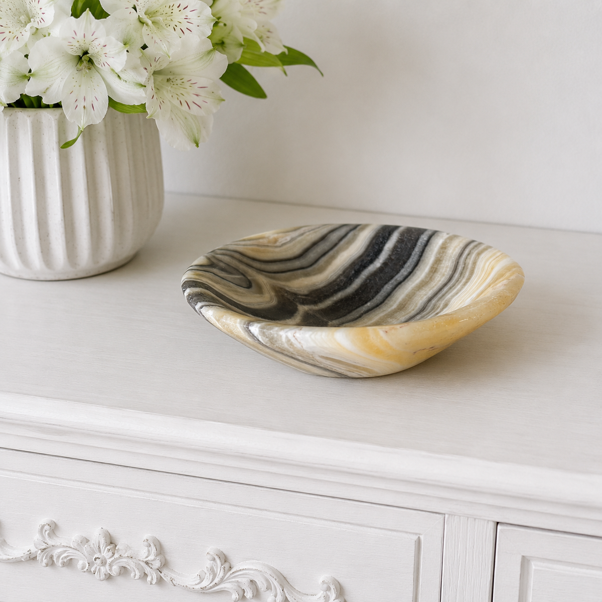 Zebra Onyx Bowl #833-Happily Zen