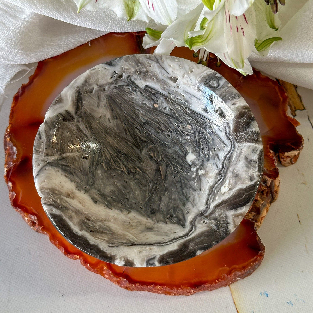 Zebra Onyx Bowl #834-Happily Zen