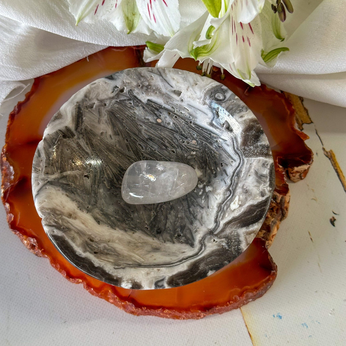 Zebra Onyx Bowl #834-Happily Zen